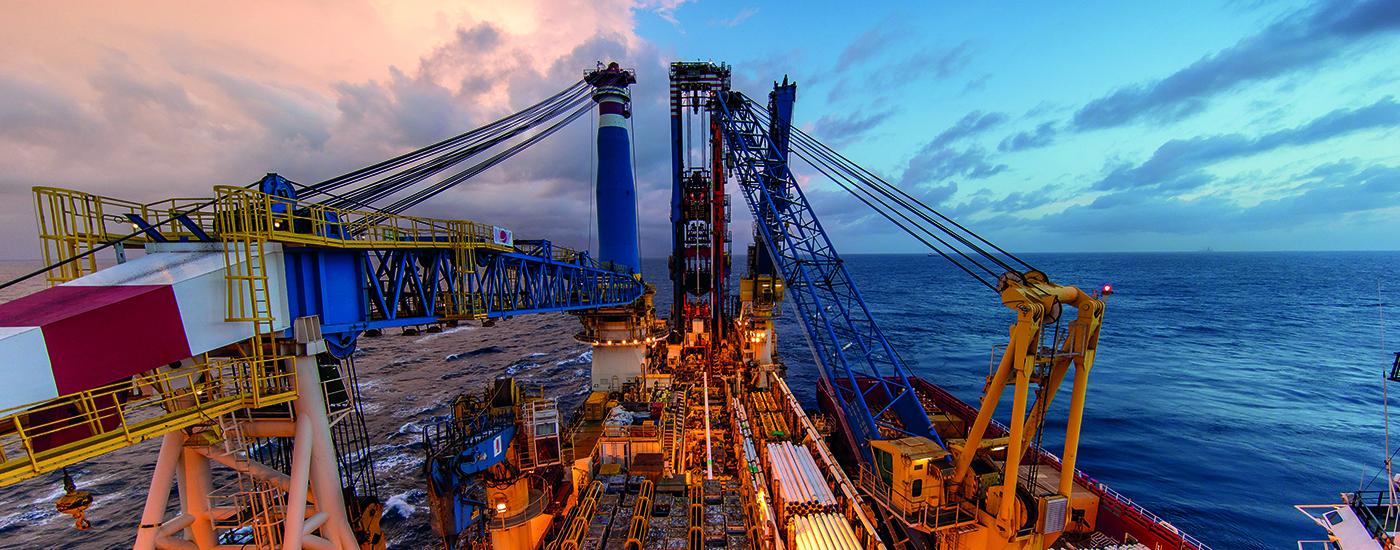 Saipem FDS2, a pipe laying vessel working on the ExxonMobil Liza field off the coast of Guyana on Thursday, June 6, 2019.  © 2019 Robert Seale/All rights reserved.